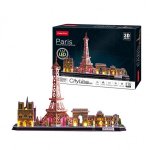 Puzzle 3D Cubic Fun LED City Line Paris 115 piese