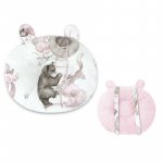 Perna pentru bebelusi Qmini multifunctionala ursulet Minky Teddy Bear and Friends Pink