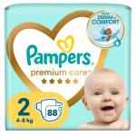 Scutece Pampers Premium Care Jumbo Pack marimea 2 nou nascut 4-8 kg 88 buc