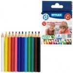 Set 12 creioane colorate groase triunghiulare Stylex
