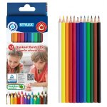 Set 12 creioane colorate triunghiulare Stylex