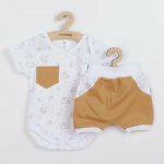 Set 2 piese New Baby pantaloni scurti si body Perfect Summer brown marime 62