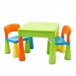 Set masuta si doua scaune New Baby cu parte reversibila Lego Duplo multicolor