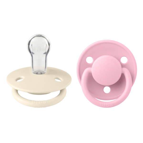 Set 2 suzete Bibs de lux Silicon tetina rotunda marime universala IvoryBaby Pink - 2 | YEO