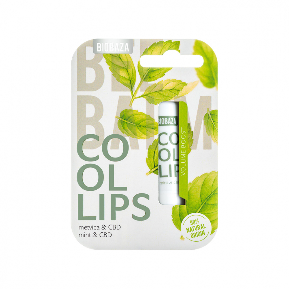 Balsam natural Biobaza pentru buze cu menta si cbd Cool Lips 45 g