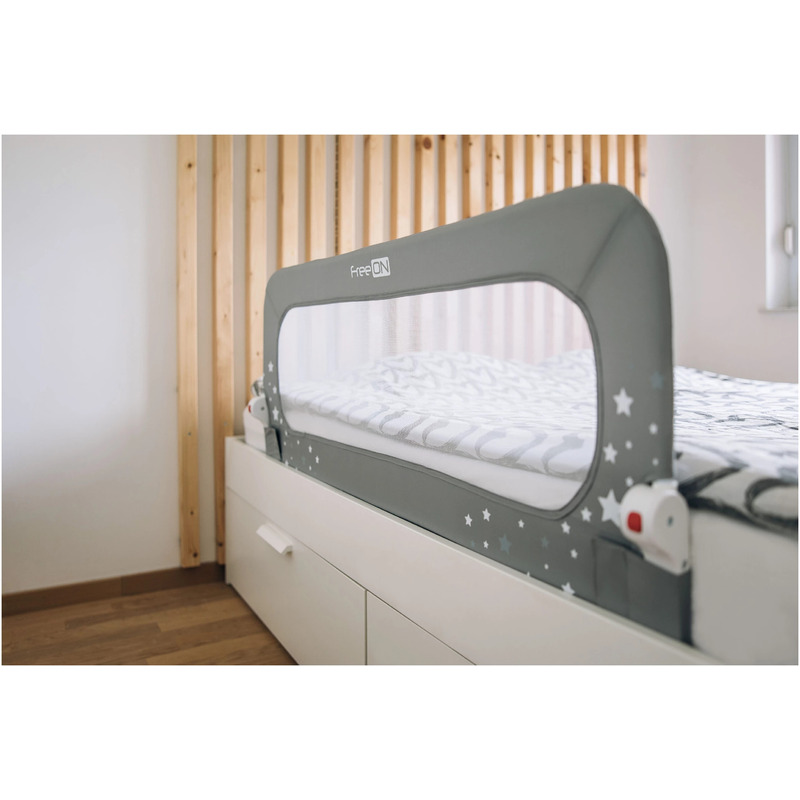 Bariera de protectie pentru pat FreeON rabatabila Little Stars Grey - 1 | YEO