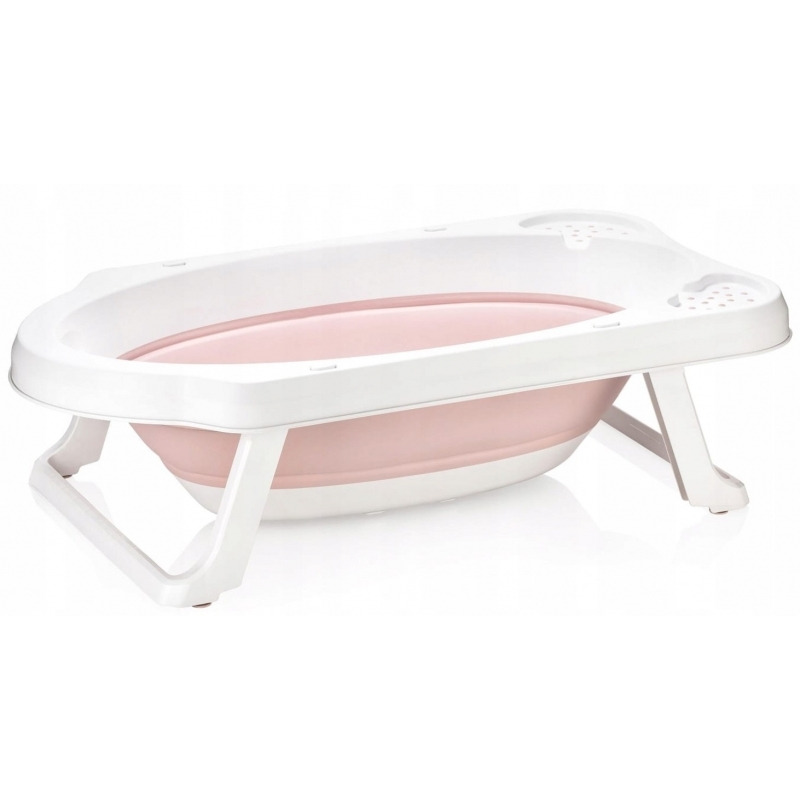 Cadita pliabila pentru bebelusi Keeeper Maja cu dop de scurgere 82 x 48 x 23.5 cm nordic pink