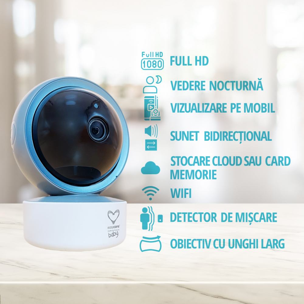 Camera Video WiFi Smart pentru supraveghere Easycare Baby - 1 | YEO