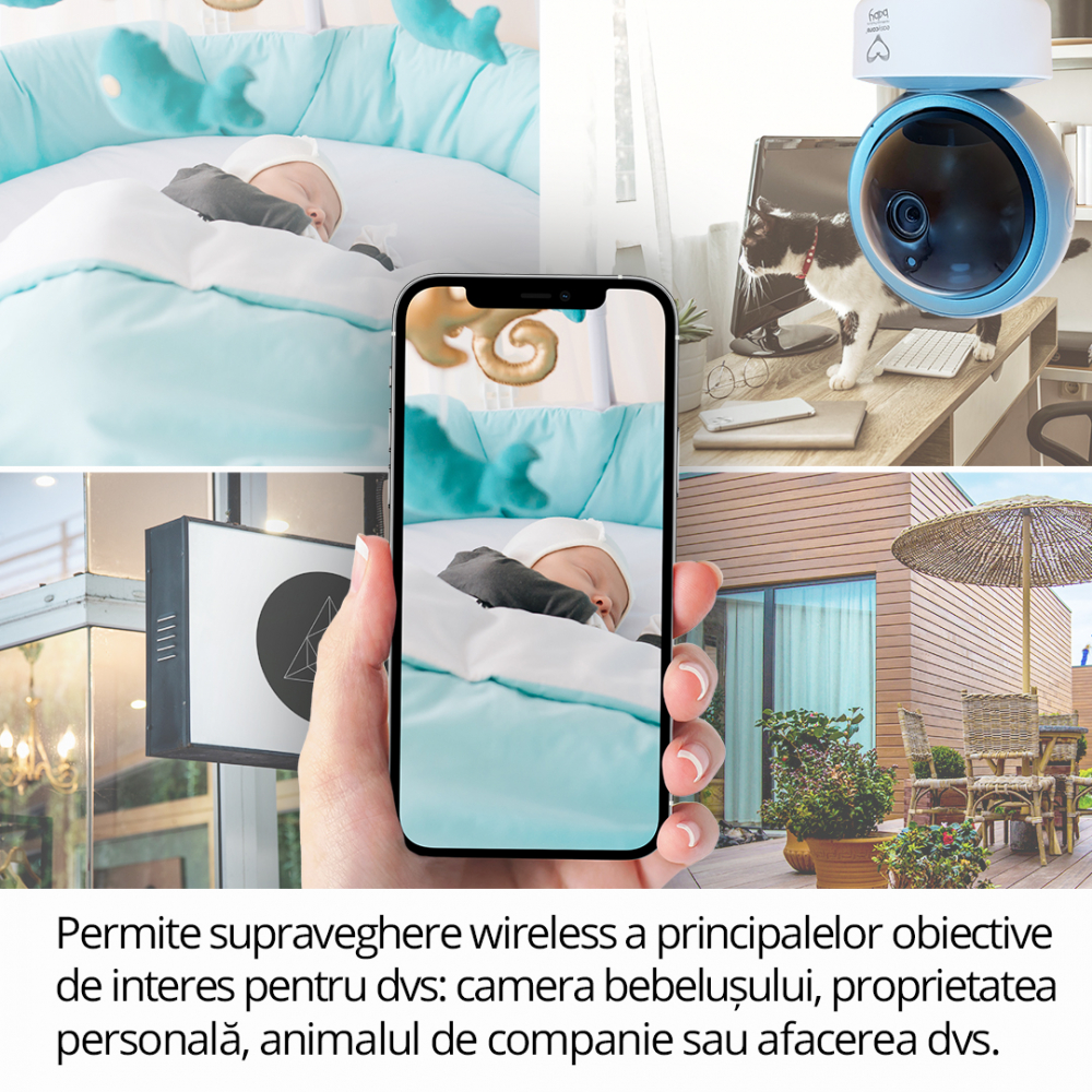 Camera Video WiFi Smart pentru supraveghere Easycare Baby - 3 | YEO