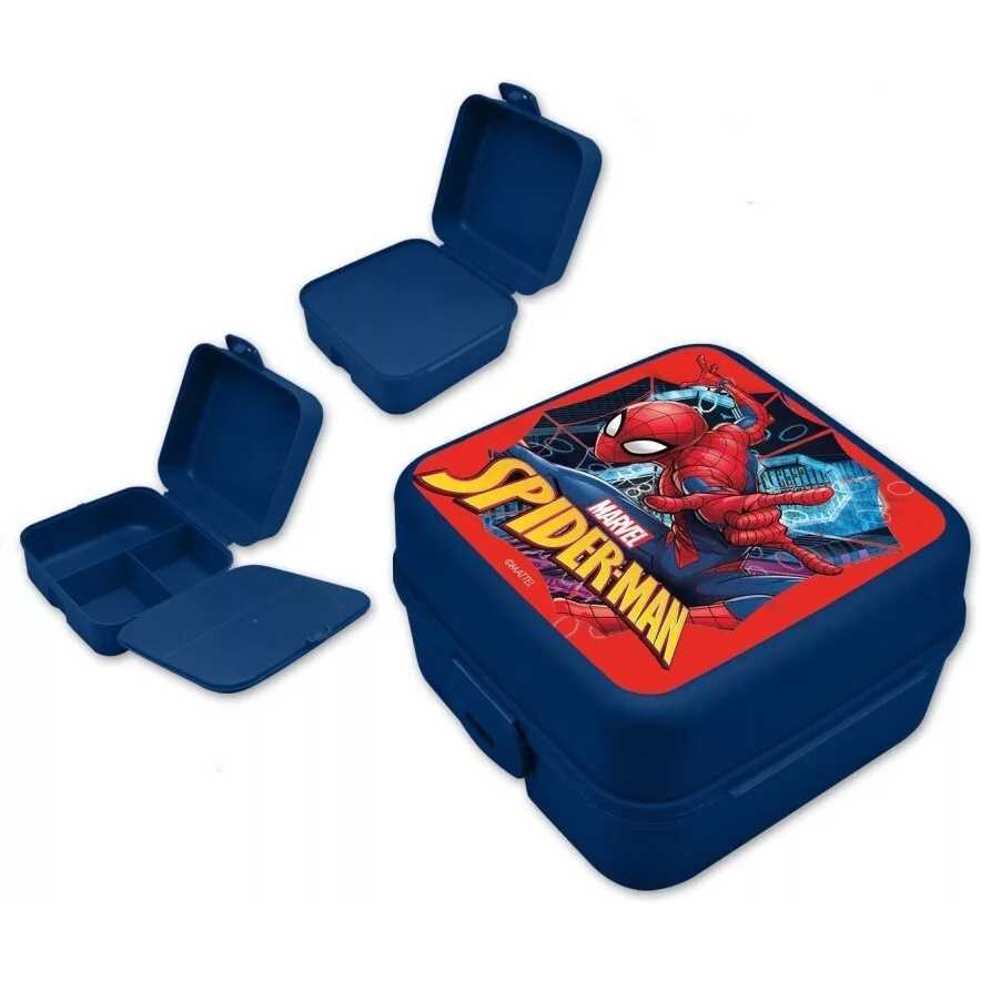 Cutie sandwich compartimentata SunCity Spiderman 14x14x8 cm NVT840418