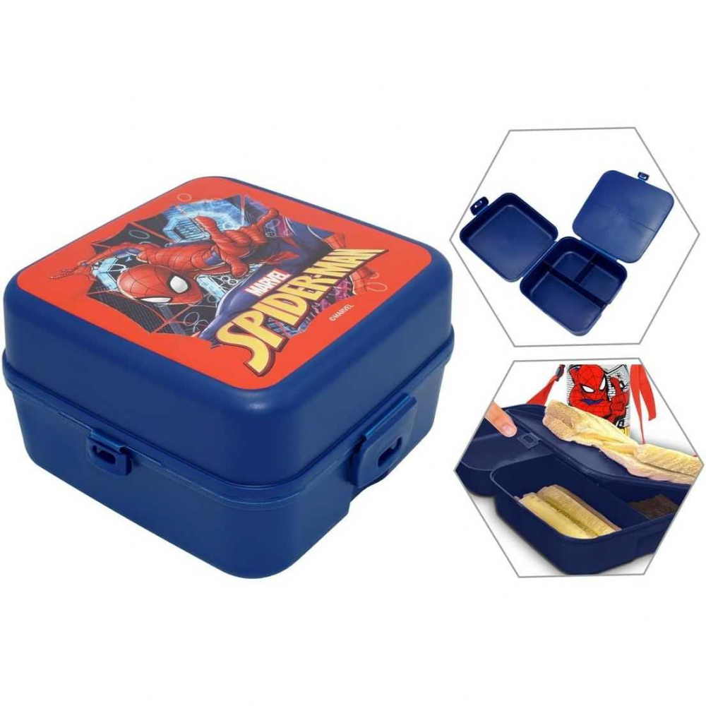 Cutie sandwich compartimentata SunCity Spiderman 14x14x8 cm NVT840418 - 1 | YEO