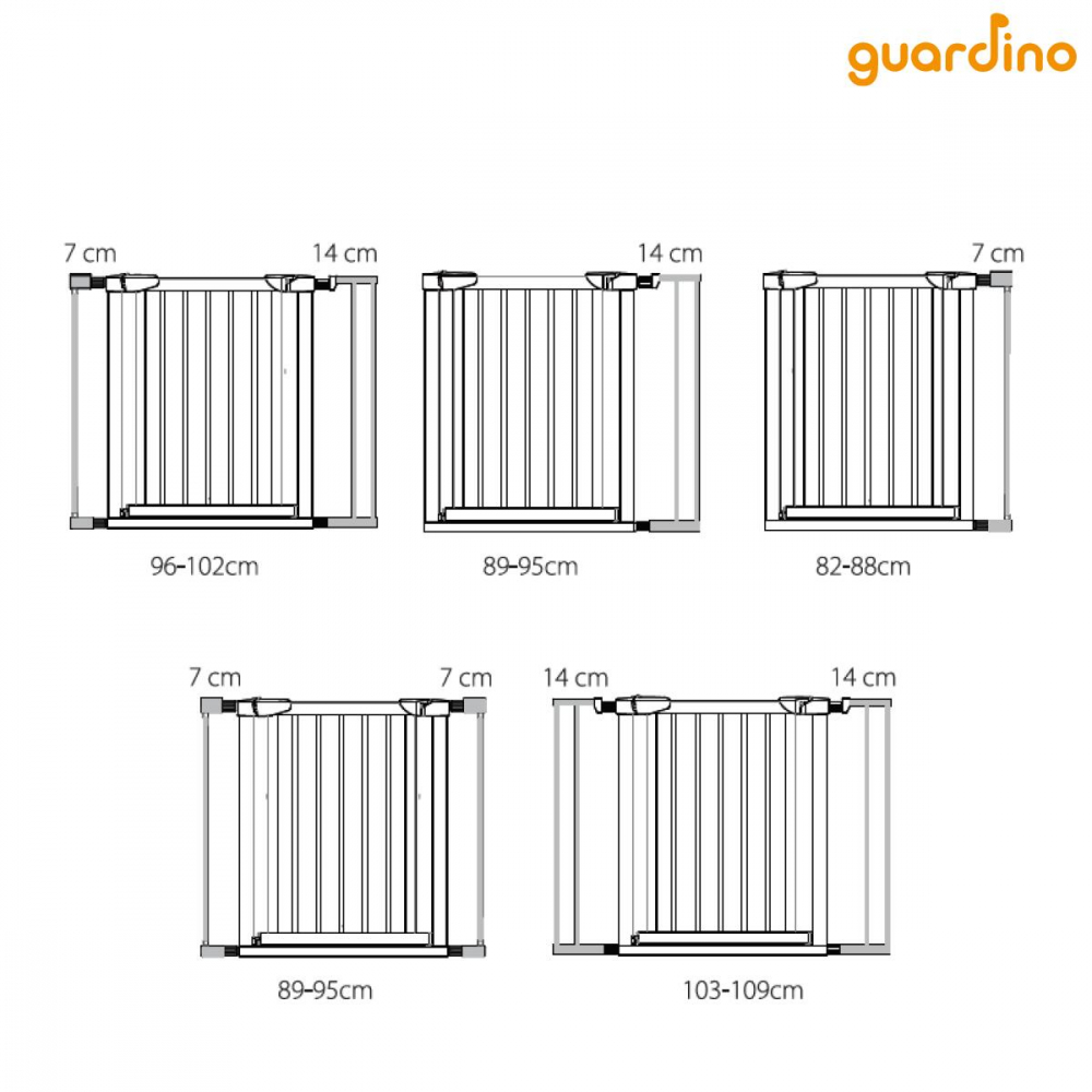 Poze Extensie poarta de siguranta pentru copii Guardino 14 cm metal alb 700012 nichiduta.ro 