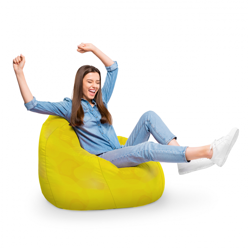 Fotoliu Puf Bean Bag tip Para XL Abstract Galben