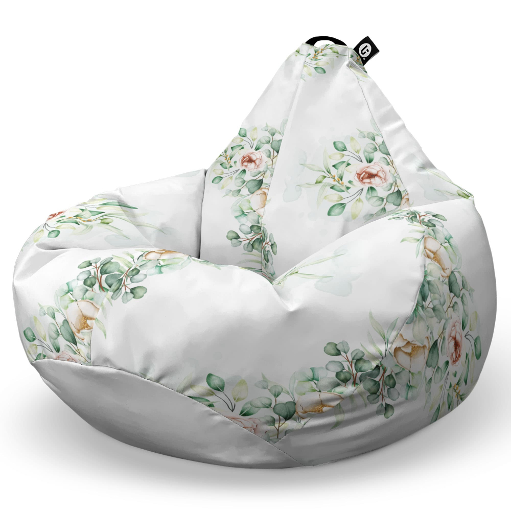 Fotoliu Puf Bean Bag tip Para XL floral alb - 5