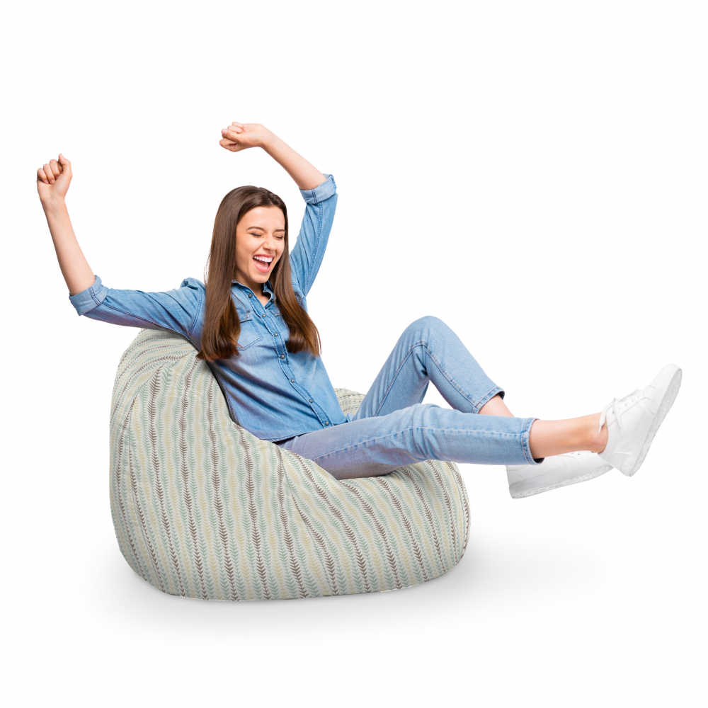 Fotoliu Puf Bean Bag tip Para XL motiv frunze verticale