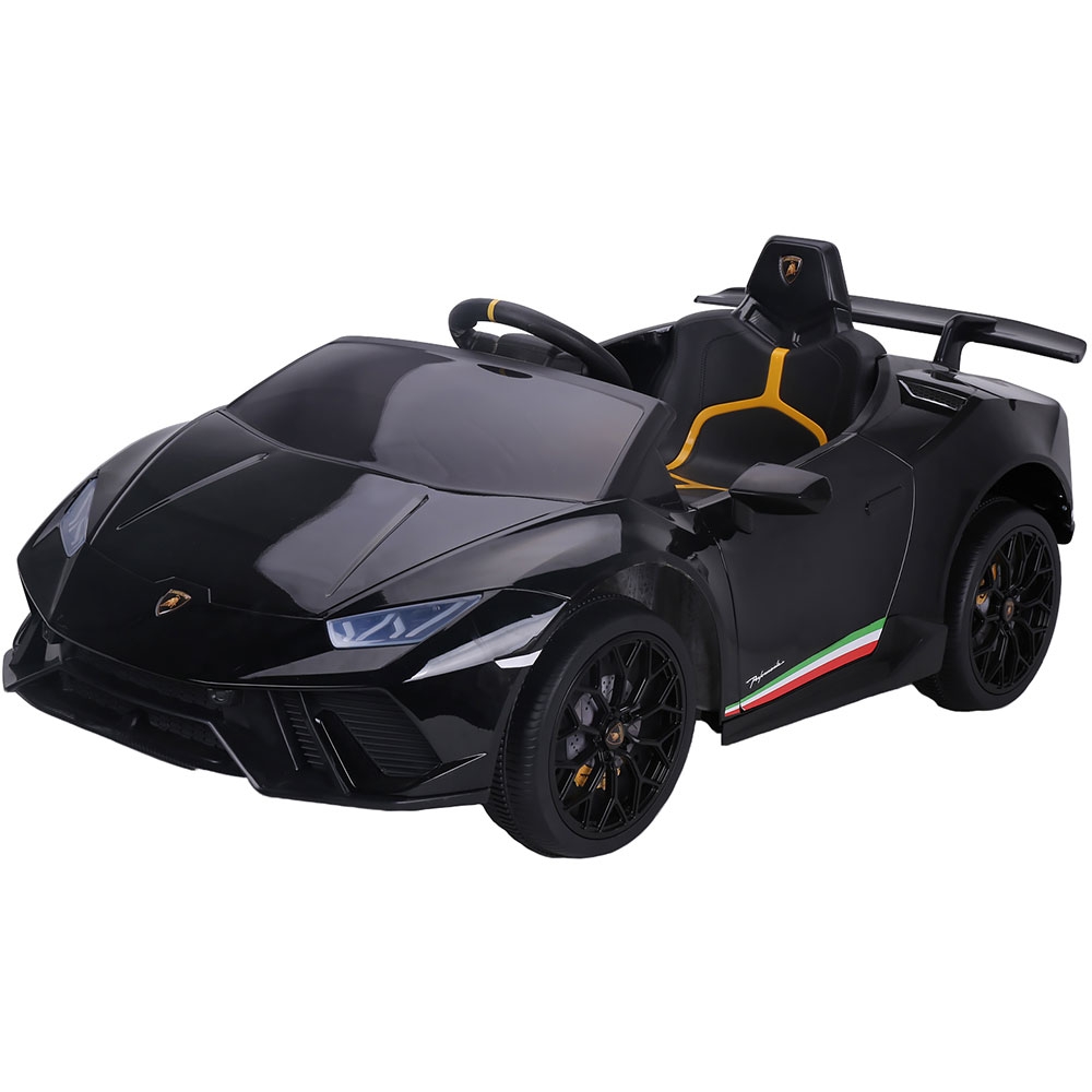 Masinuta electrica Chipolino 50W Lamborghini Huracan black cu scaun din piele si roti EVA