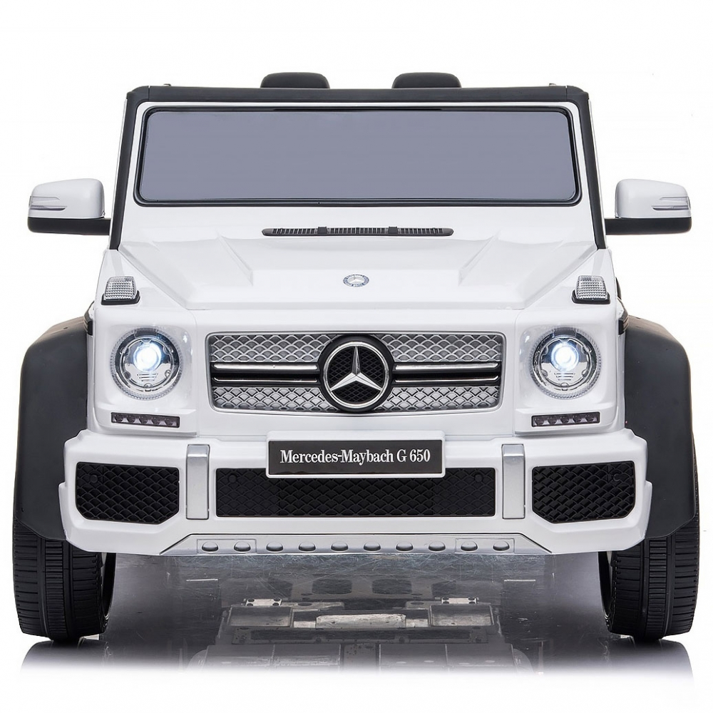 Masinuta electrica Chipolino SUV Mercedes Maybach G650 white cu scaun din piele si roti EVA