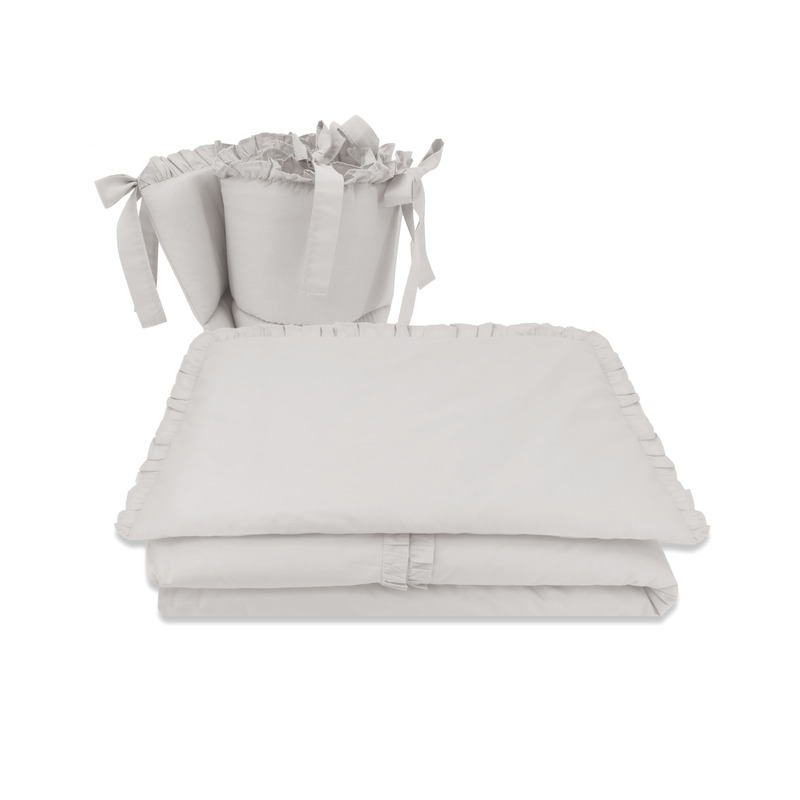 Lenjerie patut cu 4 piese MimiNu din bumbac Royal Grey - 1
