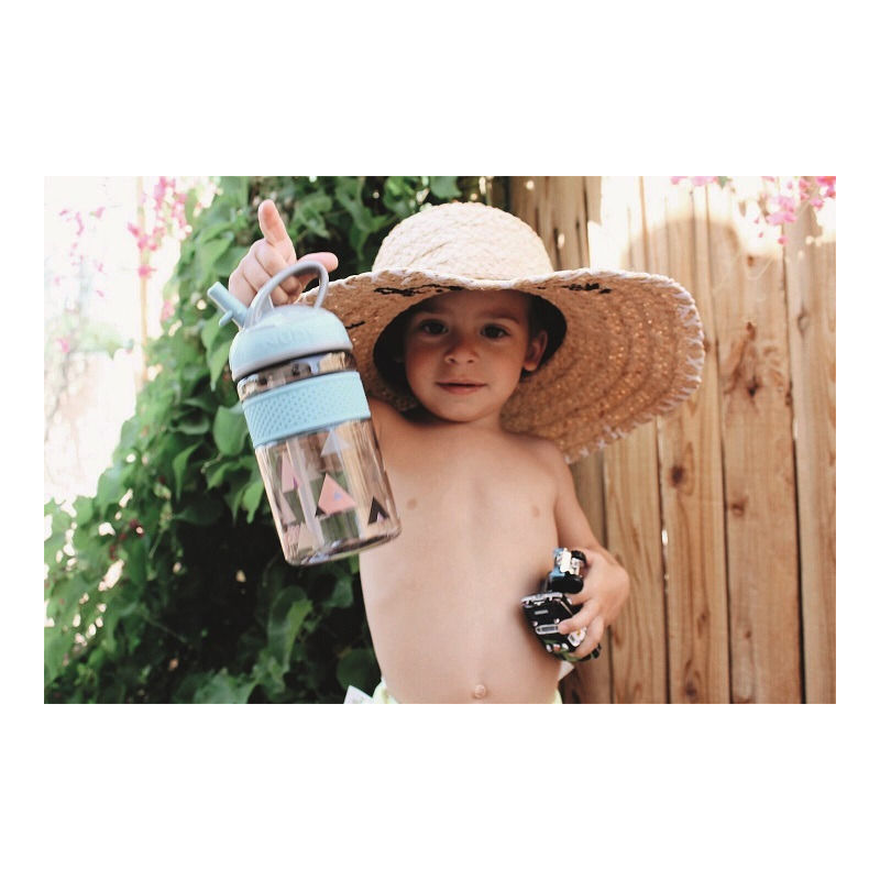 Cana 2 in 1 nuby cu pai incorporat 360 ml gri