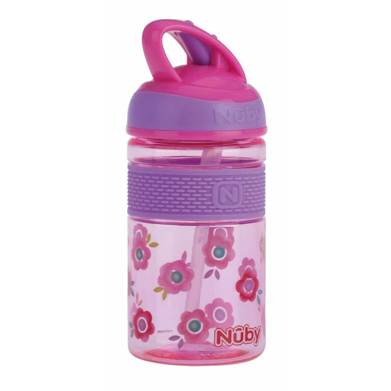 Cana 2 in 1 Nuby cu pai incorporat 360 ml Roz