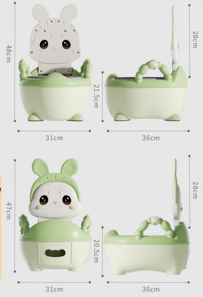 Olita cu manere si reductor moale Little Mom Cute Rabbit Pink - 1 | YEO