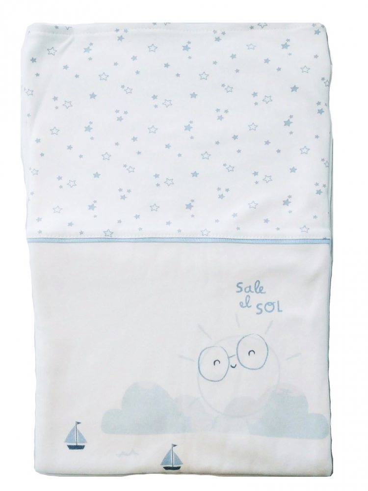Paturica din bumbac 85 x 90 cm nichiduta sail blue