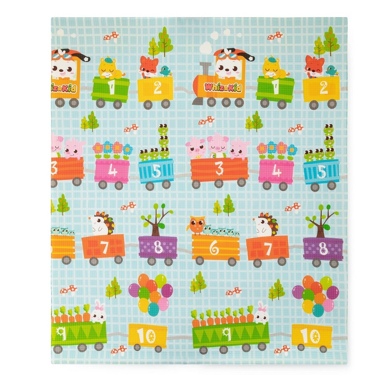 Covoras de joaca interactiv PetiteMars Joy Max 180 x 150 x 1.5 cm Trenulet Multicolor - 3