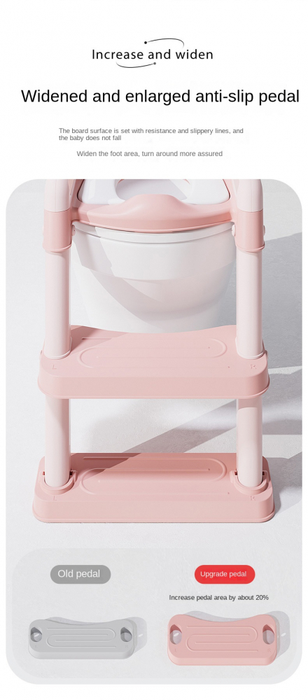 Reductor toaleta pliabil cu scara Little Mom Kids Steps Pink - 3 | YEO