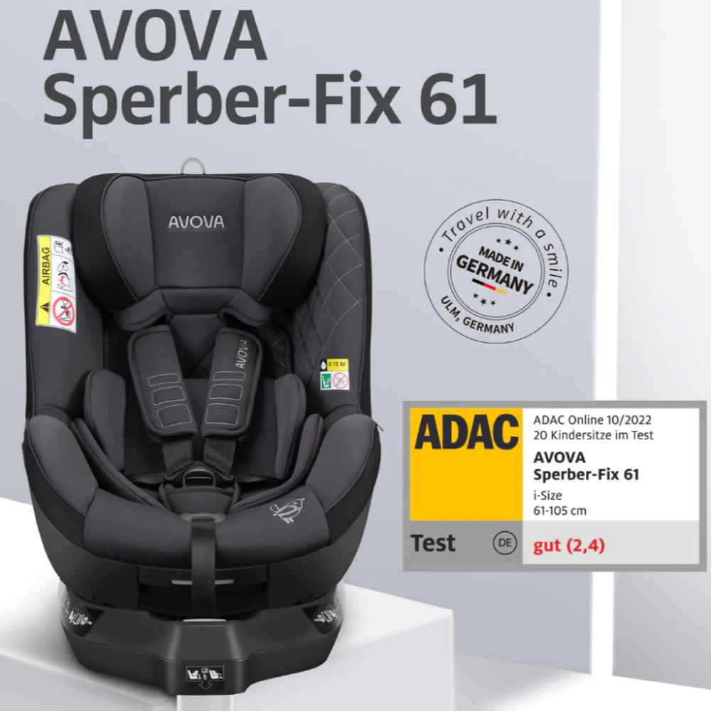 Scaun auto Avova Sperber-Fix 61 Koala Grey i-Size - 4