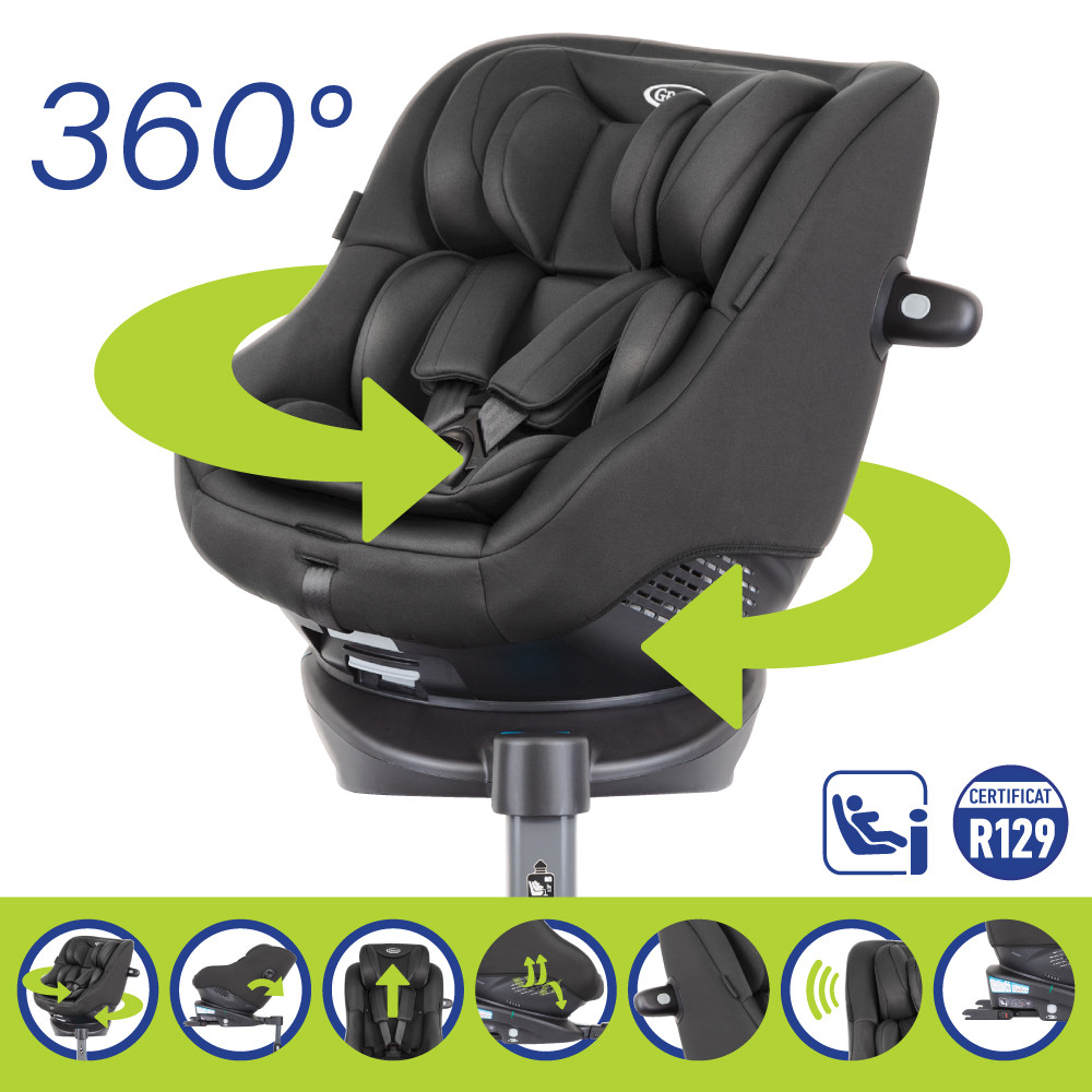 Scaun auto Graco rotativ 360 Turn2Me i-Size Heather - 7