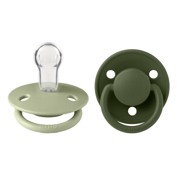 Set 2 suzete Bibs de lux Silicon tetina rotunda marime universala SageHunter Green - 2 | YEO