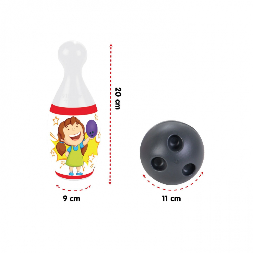 Set bowling Pilsan cu popice Midi Alb - 1 | YEO