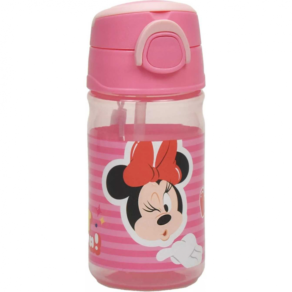 Sticla apa plastic cu pai SunCity Minnie Wink 350ml GIM55379204