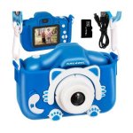 Aparat foto digital Kruzzel pentru copii Kitty 2 inch 3MP card 16GB MY18070 albastru