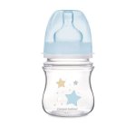 Biberon anticolici Canpol babies cu gat larg 120ml EasyStart-Newborn stelute albastre 35/216