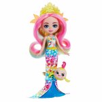 Set papusa cu figurina Enchantimals Royal Radia Rainbow Fish si Flo