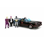 Set masinuta metalica Batmobile scara 1:24 si 4 figurine Jada Batman
