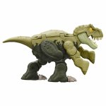 Figurina dinozaur transformabil Tyrannosaurus Rex si Ankylosaurus verde Jurassic World Fierce Changers Double Danger