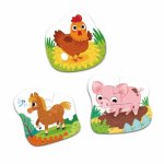 Puzzle 3 in 1 O zi la ferma 2,3,4 piese