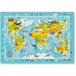 Puzzle Harta animalelor lumii 80 piese