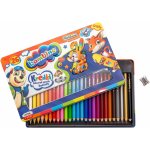 Set 26 creioane Multicolore in cutie metalica Bambino + ascutitoare