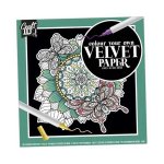 Set pictura Grafix 5 planse de colorat catifelate Velvet Paper Flori 18x18cm GRCR5004-GE verde