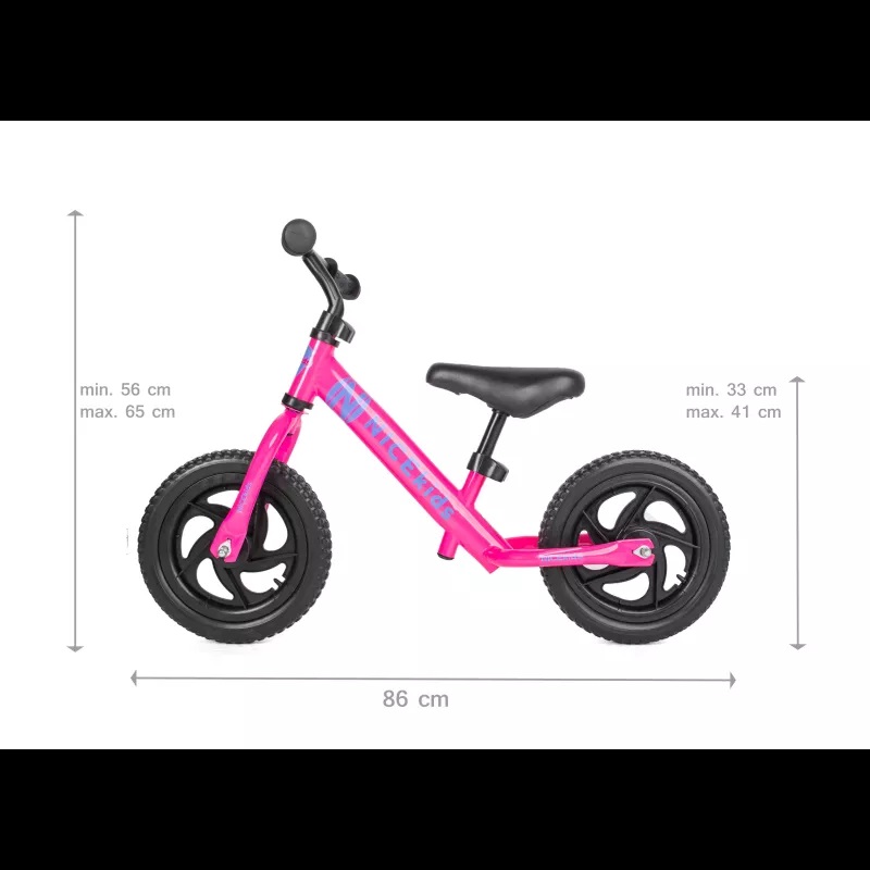 Bicicleta fara pedale 12 inch Nice Kids Pink - 1