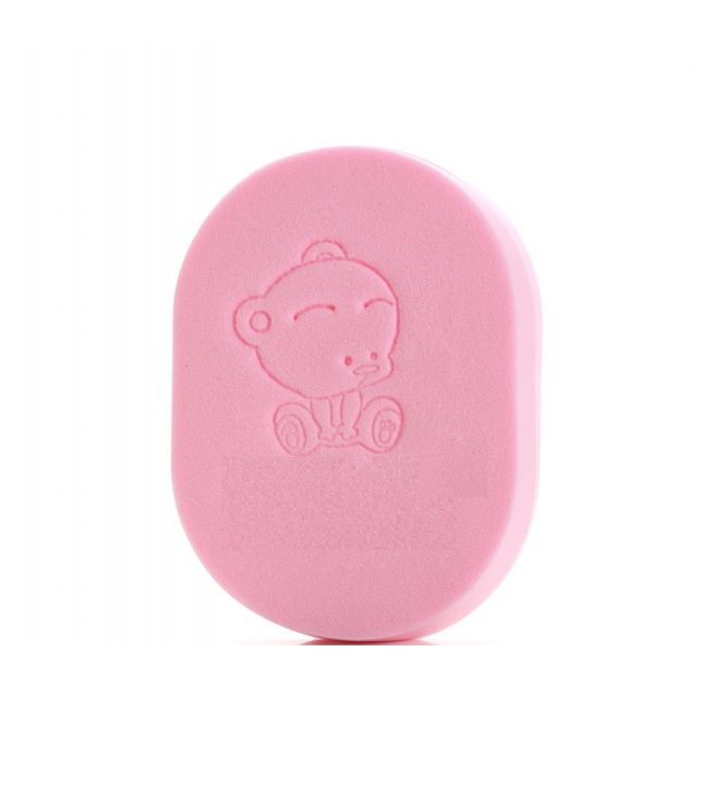 Burete de baie pentru copii si bebelusi Little Mom Bear Pink