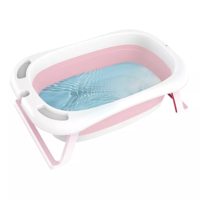 Poze Cadita pliabila cu hamac si termometru pentru copii Pink nichiduta.ro 