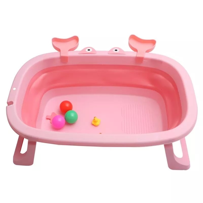 Cadita pliabila cu picioare antiderapante Pink Crab - 1 | YEO