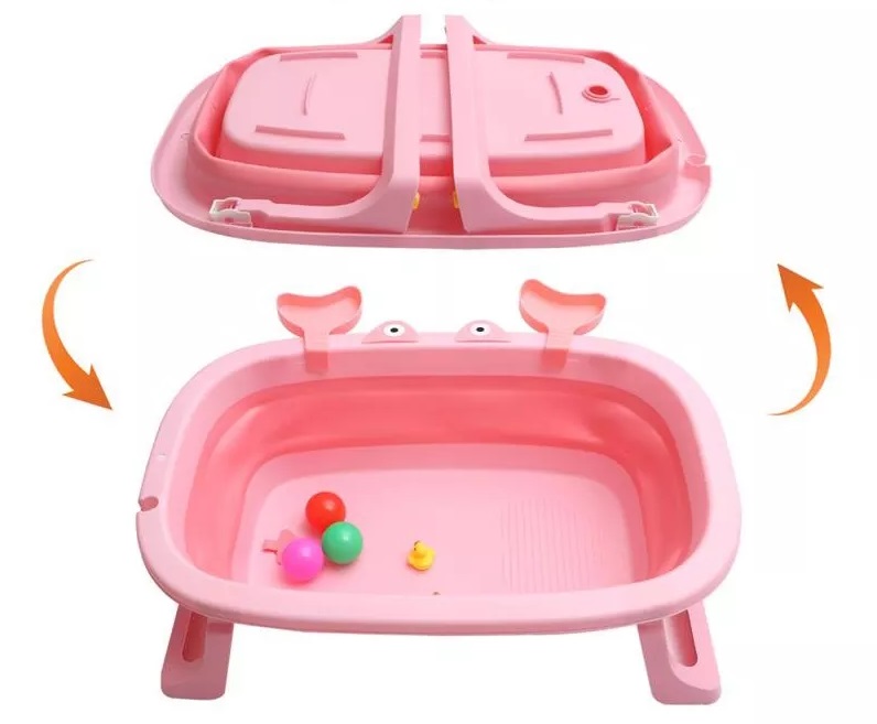 Cadita pliabila cu picioare antiderapante Pink Crab - 2 | YEO