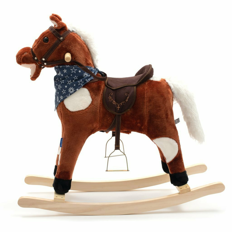 Calut balansoar din plus Baby Mix cu melodie de cowboy si efect de galop Maro inchis - 1 | YEO