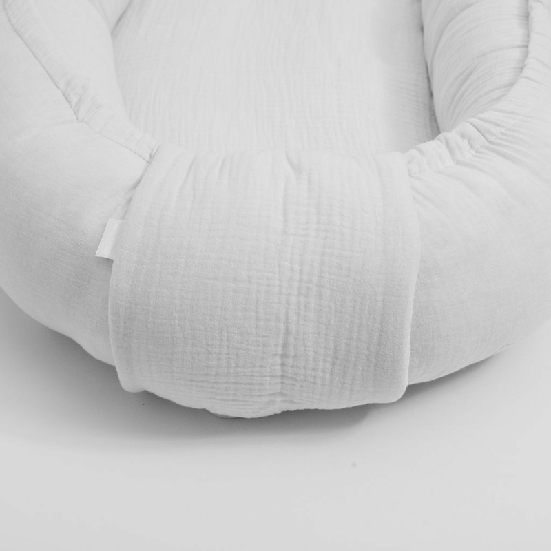 Cosulet bebelus New Baby Baby Nest 80 x 50 cm din muselina white - 2