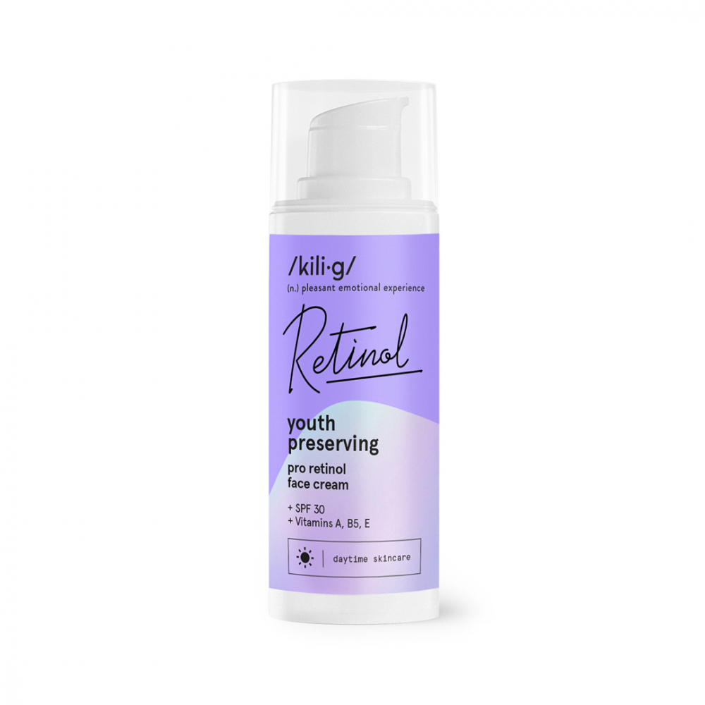 Crema de fata Kilig SPF30 cu pro-retinol peptide si panthenol 50 ml